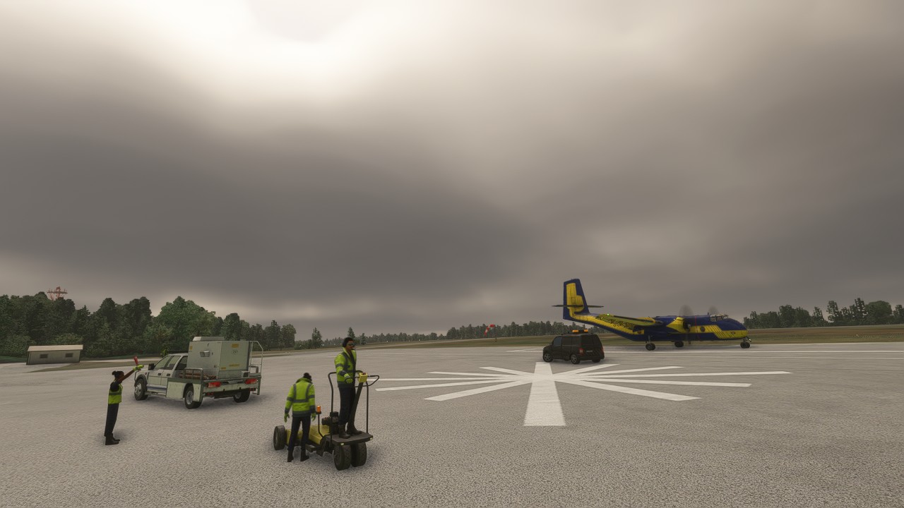 fichier article, Le personnel de piste près de l'avion DHC-4