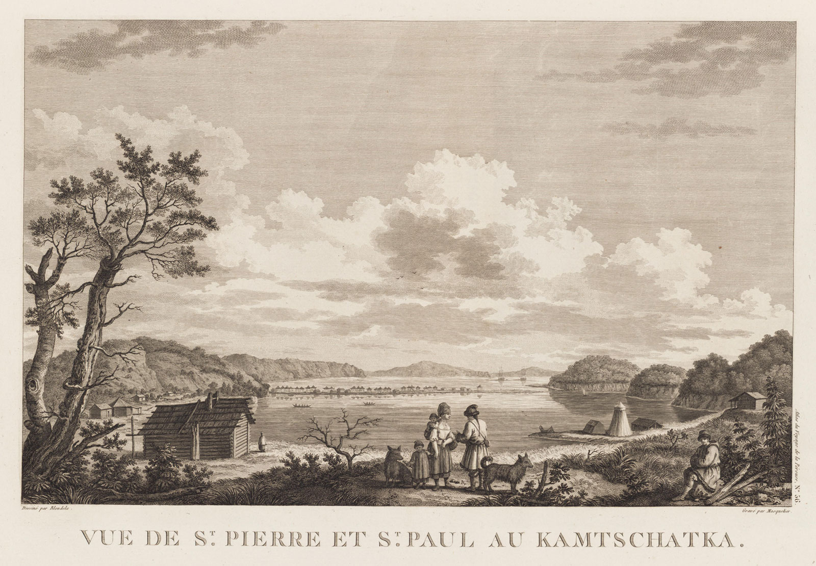 fichier article, Gravure des environs de Saint-Pierre et Saint-Paul, Atlas du voyage de La Pérouse.