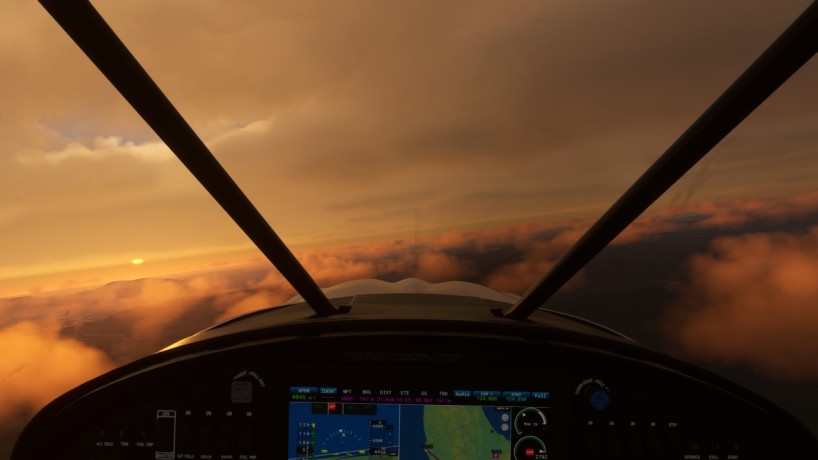 Image article, Le vol est assez court et permet quand même de profiter d'un beau lever de soleil entre les couches